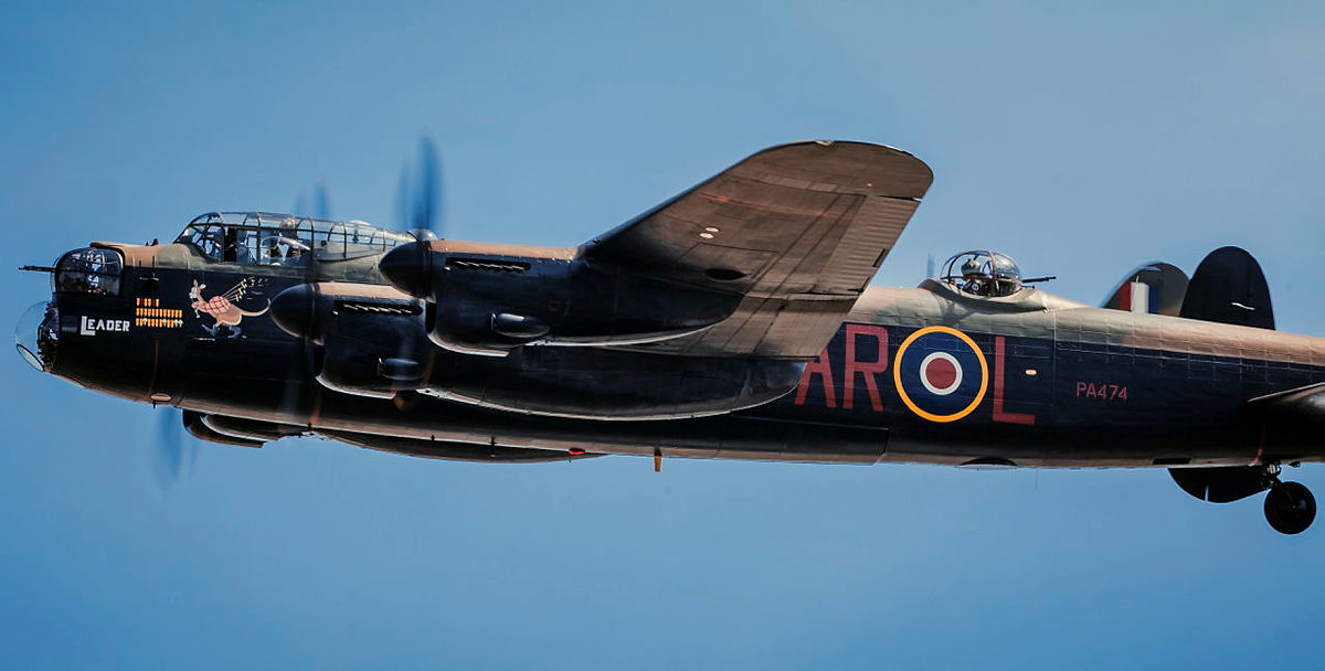 Avro Lancaster PA474 heavy bomber WW2 Second World War Dambusters Raid Royal Air Force Battle of Britain Memorial Flight BBMF CREDIT Crown Copyright.jpg